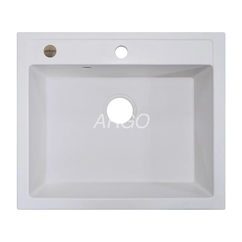 Мойка для кухни ARGO Cubo 590х495х200 белый, с отверстием для смесителя