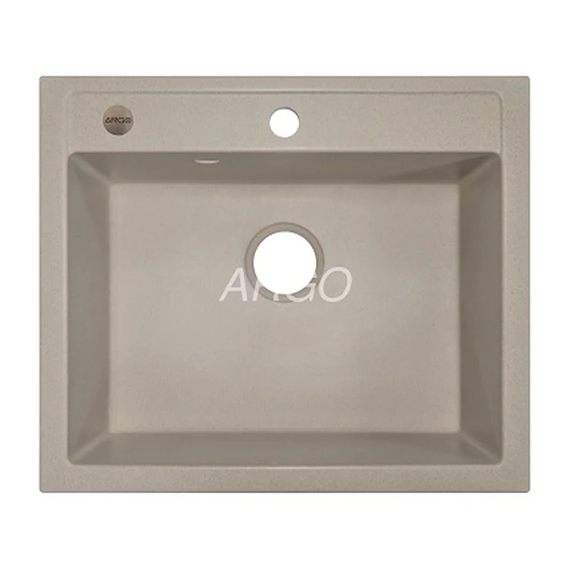 Мойка для кухни ARGO Cubo 590х495х200 сахара, с отверстием для смесителя