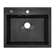 Мойка для кухни ARGO Cubo 590х495х200 черный, с отверстием для смесителя