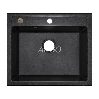 Мойка для кухни ARGO Cubo 590х495х200 черный, с отверстием для смесителя