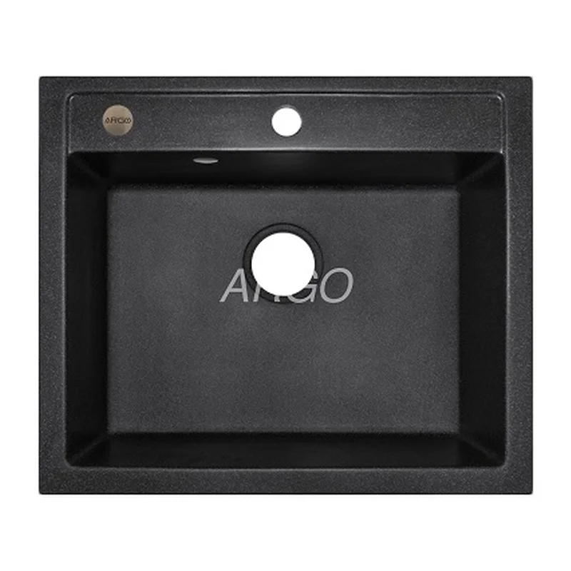 Мойка для кухни ARGO Cubo 590х495х200 черный, с отверстием для смесителя