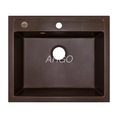 Мийка для кухні ARGO Cubo 590х495х200 коричневий, з отвором для змішувача