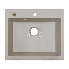 Мийка для кухні ARGO Cubo 590х495х200 айворі, з отвором для змішувача