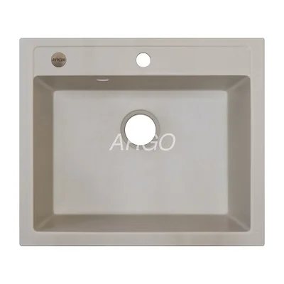 Мийка для кухні ARGO Cubo 590х495х200 айворі, з отвором для змішувача