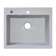 Мийка для кухні ARGO Cubo 590х495х200 світло-сірий, з отвором для змішувача