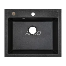 Мойка для кухни ARGO Cubo 590х495х200 графит, с отверстием для смесителя