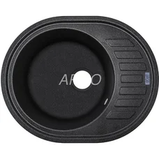Мийка для кухні ARGO Ovale 615х495х200 чорний, з отвором для змішувача