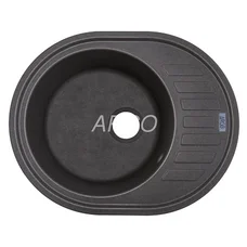Мойка для кухни ARGO Ovale 615х495х200 серый, с отверстием для смесителя