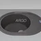 Мийка для кухні ARGO Ovale 615х495х200 сірий, з отвором для змішувача