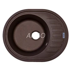 Мийка для кухні ARGO Ovale 615х495х200 коричневий, з отвором для змішувача