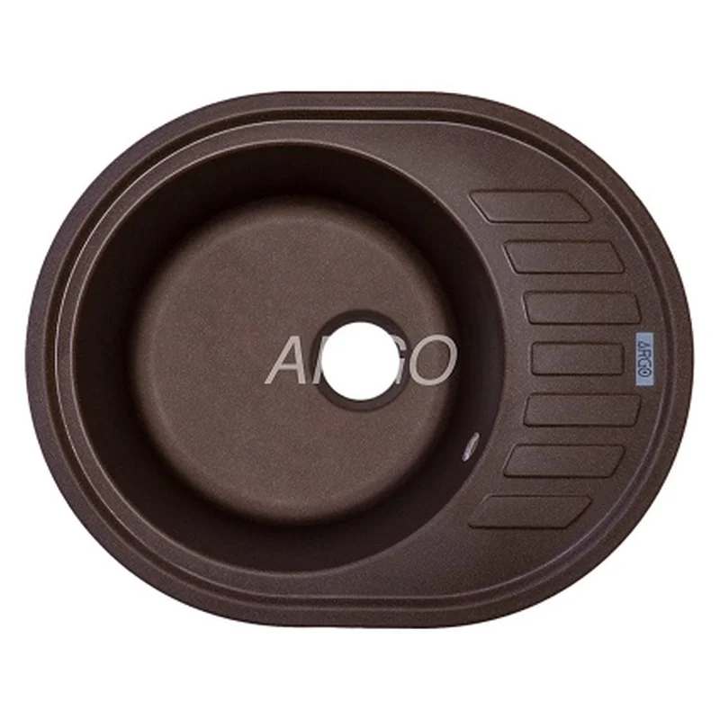 Мийка для кухні ARGO Ovale 615х495х200 коричневий, з отвором для змішувача