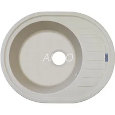 Мийка для кухні ARGO Ovale 615х495х200 айворі, з отвором для змішувача