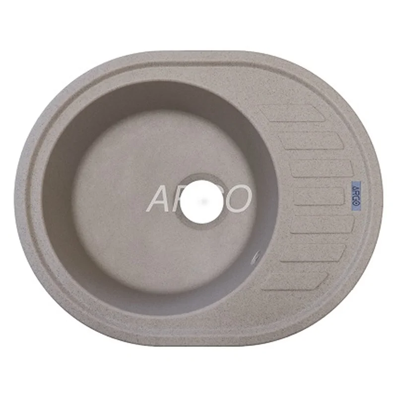 Мийка для кухні ARGO Ovale 615х495х200 терра, з отвором для змішувача