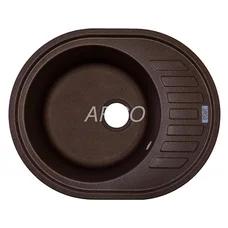 Мойка для кухни ARGO Ovale 615х495х200 мокко, с отверстием для смесителя