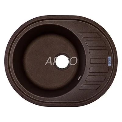 Мойка для кухни ARGO Ovale 615х495х200 мокко, с отверстием для смесителя