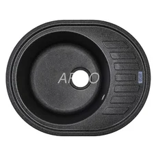 Мийка для кухні ARGO Ovale 615х495х200 графіт, з отвором для змішувача
