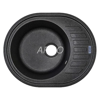 Мийка для кухні ARGO Ovale 615х495х200 графіт, з отвором для змішувача