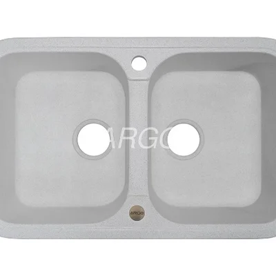 Мийка для кухні ARGO Gemelli 765х470х190 old stone, з отвором для змішувача