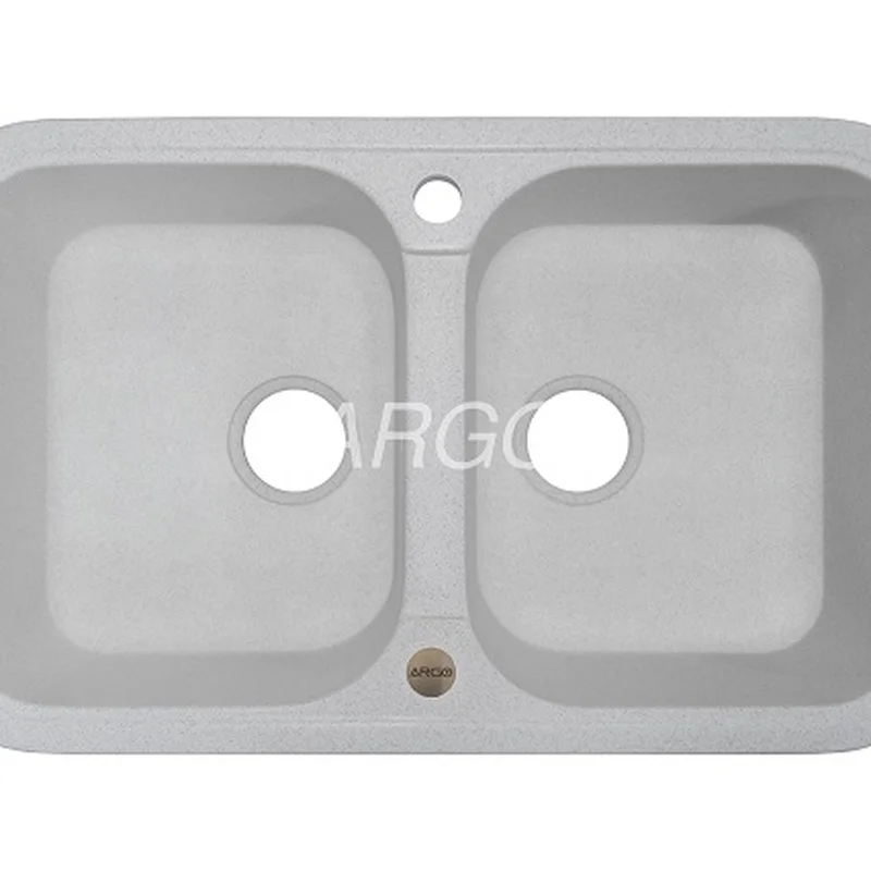 Мийка для кухні ARGO Gemelli 765х470х190 old stone, з отвором для змішувача