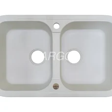 Мойка для кухни ARGO Gemelli 765х470х190 белый, с отверстием для смесителя