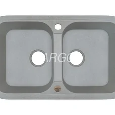 Мойка для кухни ARGO Gemelli 765х470х190 светло серый, с отверстием для смесителя