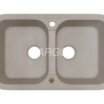 Мийка для кухні ARGO Gemelli 765х470х190 авена, з отвором для змішувача