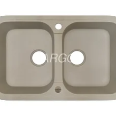 Мойка для кухни ARGO Gemelli 765х470х190 сахара, с отверстием для смесителя