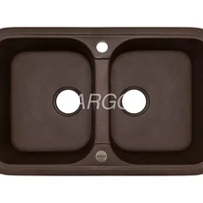 Мойка для кухни ARGO Gemelli 765х470х190 коричневый, с отверстием для смесителя