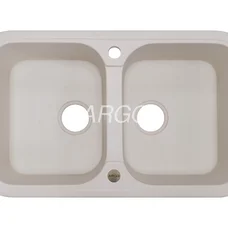 Мойка для кухни ARGO Gemelli 765х470х190 айвори, с отверстием для смесителя