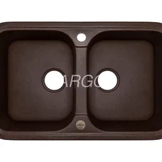 Мойка для кухни ARGO Gemelli 765х470х190 мокко, с отверстием для смесителя