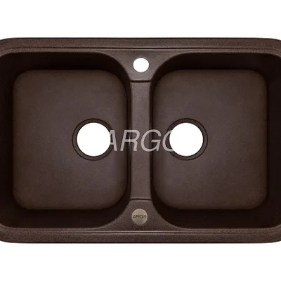 Мийка для кухні ARGO Gemelli 765х470х190 мокко, з отвором для змішувача