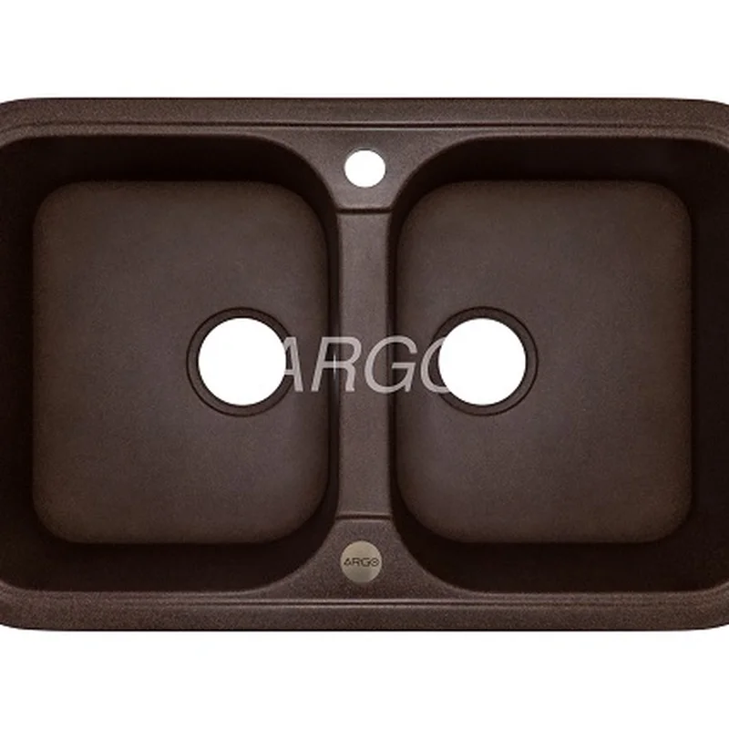 Мийка для кухні ARGO Gemelli 765х470х190 мокко, з отвором для змішувача