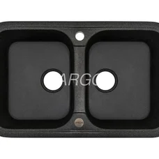 Мойка для кухни ARGO Gemelli 765х470х190 графит, с отверстием для смесителя