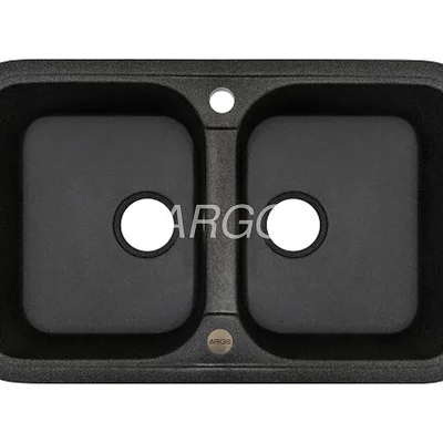 Мойка для кухни ARGO Gemelli 765х470х190 графит, с отверстием для смесителя