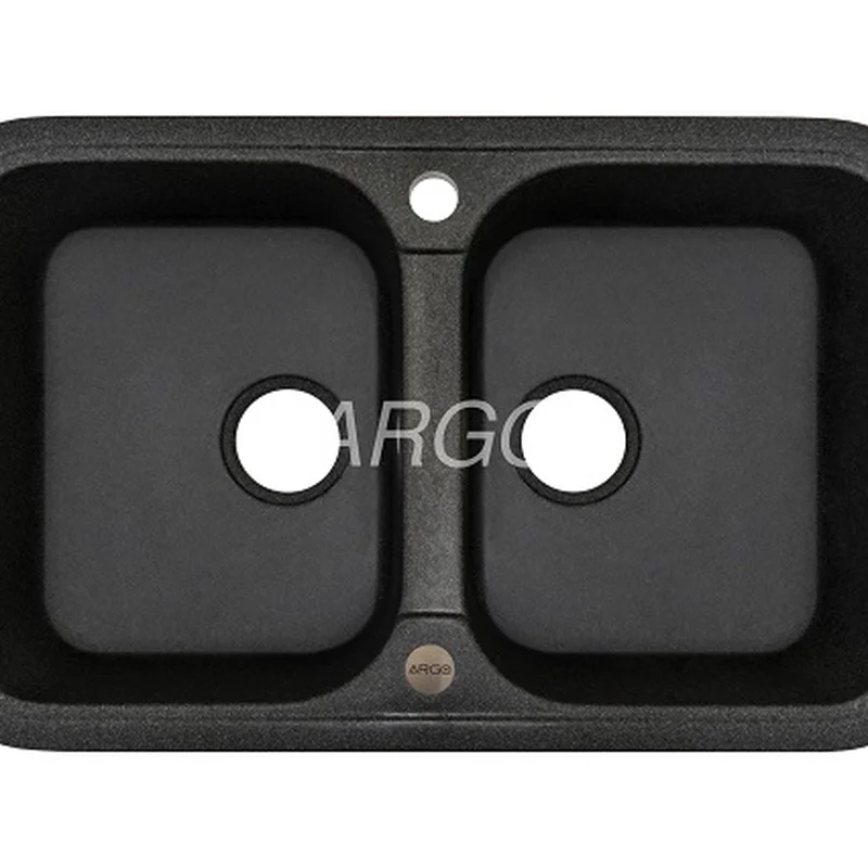 Мийка для кухні ARGO Gemelli 765х470х190 графіт, з отвором для змішувача