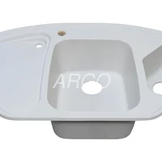 Мийка для кухні ARGO Trapezio 1045х575х190 білий, з отвором для змішувача