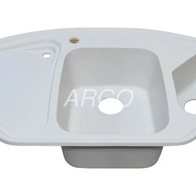 Мийка для кухні ARGO Trapezio 1045х575х190 білий, з отвором для змішувача