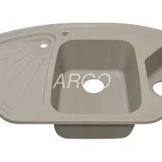 Мойка для кухни ARGO Trapezio 1045х575х190 сахара, с отверстием для смесителя