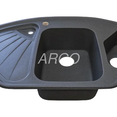Мойка для кухни ARGO Trapezio 1045х575х190 серый, с отверстием для смесителя