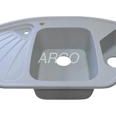 Мойка для кухни ARGO Trapezio 1045х575х190 светло серый, с отверстием для смесителя
