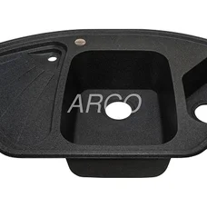 Мойка для кухни ARGO Trapezio 1045х575х190 графит, с отверстием для смесителя и переливом