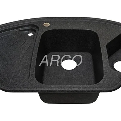 Мойка для кухни ARGO Trapezio 1045х575х190 графит, с отверстием для смесителя и переливом