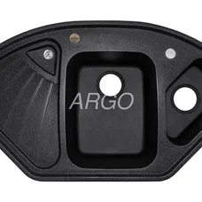 Мийка для кухні ARGO Trapezio 1045х575х190 чорний, з отвором для змішувача