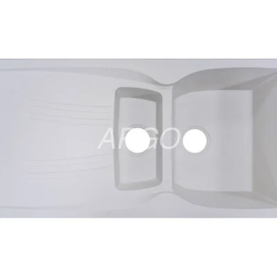 Мийка для кухні ARGO Medio Plus 975х495х230 білий, з отвором для змішувача
