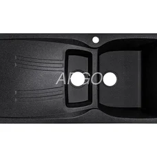 Мийка для кухні ARGO Medio Plus 975х495х235 чорний, з отвором для змішувача