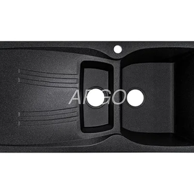 Мийка для кухні ARGO Medio Plus 975х495х235 чорний, з отвором для змішувача