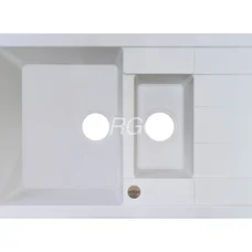 Мийка для кухні ARGO Stella Plus 775х495х200 білий, з отвором для змішувача