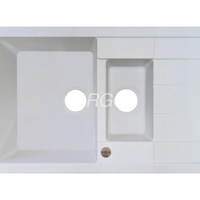 Мойка для кухни ARGO Stella Plus 775х495х200 белый, с отверстием для смесителя