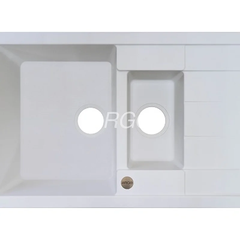 Мойка для кухни ARGO Stella Plus 775х495х200 белый, с отверстием для смесителя