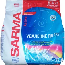 Пральний порошок SARMA Active 2,4 кг Гірська свіжість. Видалення плям